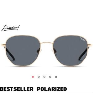 Quay Big Time Polarized Gold/Smoke Sunglasses
